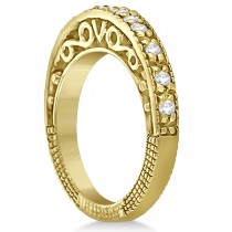 Designer Infinity Carved Diamond Ring w/ Scrollwork in 14K Y. Gold (0.21ct)