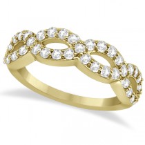 Pave Twisted Infinity Diamond Ring Band 14k Yellow Gold (0.75ct) - Clearance