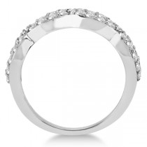 Pave Set Twisted Infinity Diamond Ring Band 18k White Gold (0.75ct)