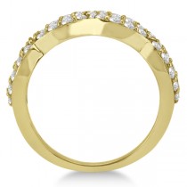 Pave Set Twisted Infinity Diamond Ring Band 18k Yellow Gold (0.75ct)