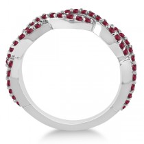 Twisted Infinity Semi-Eternity Ruby Band 14k White Gold (1.40ct)