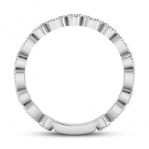 Alternating Diamond & Garnet Wedding Band Platinum (0.21ct)