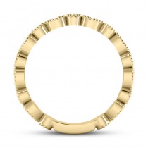 Alternating Diamond & Peridot Wedding Band 18k Yellow Gold (0.21ct)