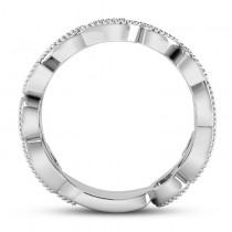 Diamond Vine Leaf Ring w/ Milgrain Edging Platinum (0.07ct)