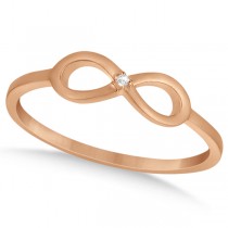 Ladies Twisted Infinity Ring with  Diamond Accent 14K Rose Gold 0.01ct