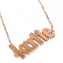 Personalized Block Font Name Pendant Necklace 14k Rose Gold