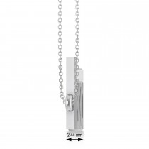 Personalized Block Font Name Pendant Necklace 14k White Gold