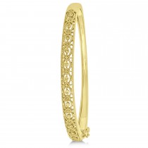 Vintage Style Diamond Bangle Bracelet 14k Yellow Gold (0.25ct)