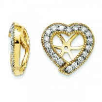 Diamond Accented Heart Earring Jackets in 14k Yellow Gold (0.33ct)