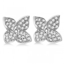 Diamond Butterfly Flower Earring Jackets in 14k White Gold (0.20ct)