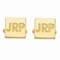 Recessed Letters Monogram Initial Cufflinks Gold over Sterling Silver
