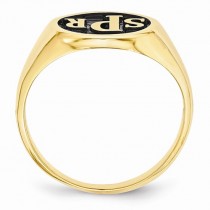 Monogram Initial Signet Fashion Ring Yellow Gold over Sterling Silver