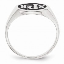 Monogram Initial Signet Fashion Ring in 14k White Gold