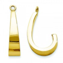 J-Hoop Earring Jackets in Plain Metal 14k Yellow Gold