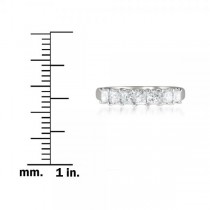 Diamond Accented Princess Cut Wedding Band in 14k White Gold (1.00ct)
