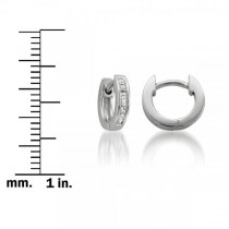 Princess Cut Diamond Huggie Earrings 14k White Gold (0.25ct)