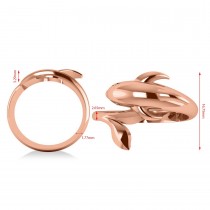 Summertime Dolphin Fashion Ring 14k Rose Gold size 6.5