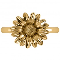 Multilayered Daisy Flower Fashion Ring 14k Yellow Gold