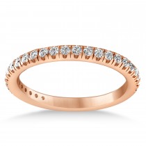 Diamond Semi-Eternity Ring Wedding Band 14k Rose Gold (0.41ct) size 3.5