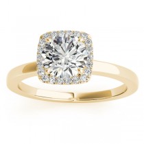 Diamond Halo Engagement Ring Setting 14k Yellow Gold (0.10ct)