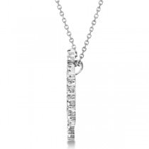 Ladies Diamond Snowflake Pendant & Chain 14k White Gold 0.38ct