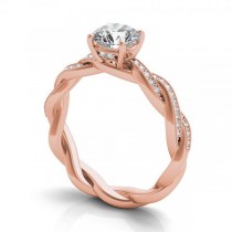 Diamond Infinity Twisted Engagement Ring 14k Rose Gold (0.22ct)