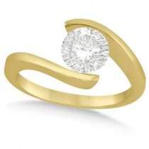 Tension Set Solitaire Diamond Engagement Ring 14k Yellow Gold 0.50ct