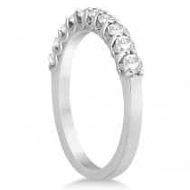 Prong Set Diamond Accented Wedding Band Platinum (0.50ct) Size 3