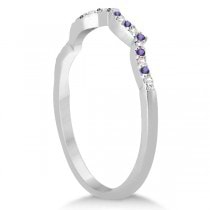 Diamond & Amethyst Infinity Style Bridal Set 14k White Gold 1.94ct