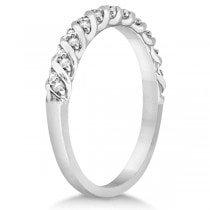 Diamond Rope Wedding Band in 14k White Gold (0.17ct) Size 6.5