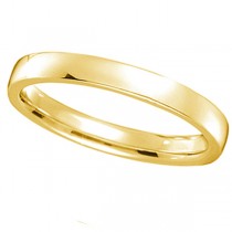 18k Yellow Gold Wedding Ring Low Dome Comfort Fit (2mm)