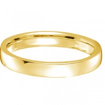 14k Yellow Gold Wedding Ring Low Dome Comfort Fit (3mm)