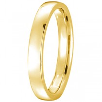 14k Yellow Gold Wedding Ring Low Dome Comfort Fit (3mm)