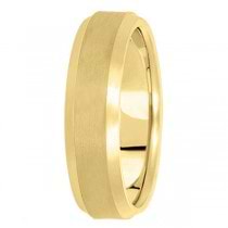 Comfort-Fit Carved Wedding Band in 14k Yellow Gold (7mm) Size 10