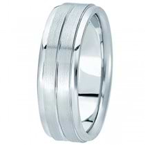 Carved Wedding Band in Palladium For Men (7mm) Size 11.5