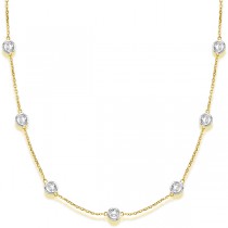 Diamond Station Necklace Bezel-Set in 14k Two Tone Gold (3.00ct) 20 Inches