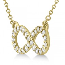 Twisted Infinity Diamond Pendant Necklace 14k Yellow Gold (0.50ct) 16 Inches