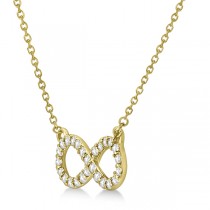 Twisted Infinity Diamond Pendant Necklace 14k Yellow Gold (0.50ct) 16 Inches