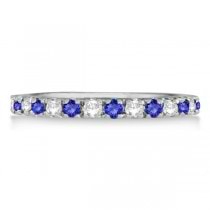 Tanzanite & Diamond Eternity Stackable Ring Band 14K White Gold (0.75ct) size 8