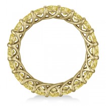 Fancy Yellow Canary Diamond Eternity Ring Band 14k Yellow Gold (3.50ct) size 5
