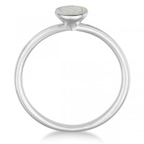 Opal Bezel-Set Solitaire Ring in 14k White Gold (0.65ct)