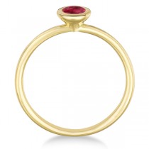 Ruby Bezel-Set Solitaire Ring in 14k Yellow Gold (0.65ct)
