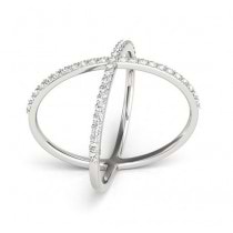 X Shaped Diamond Ring 18k White Gold 0.50ct Size 7