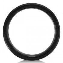 Men's Beveled Wedding Ring Band in Black PVD Tungsten (6.3mm) Size 10