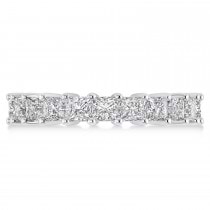 Princess Cut Diamond Eternity Wedding Band 14k White Gold (3.96ct) size 6.25