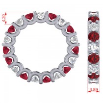 Diamond & Ruby Eternity Wedding Band 14k White Gold (3.53ct) size 4.25