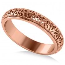 Celtic Knot Infinity Wedding Band Ring 14K Rose Gold Size 4.5