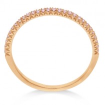 Micro Pave Pink Diamond Ring Guard 18k Rose Gold by Hidalgo (0.10 ct)