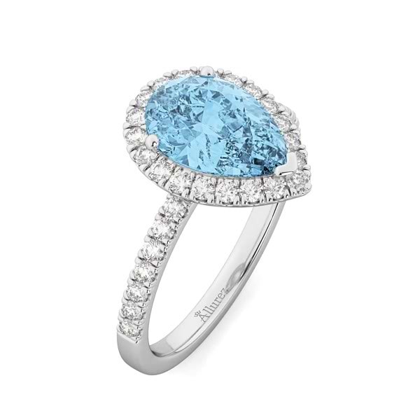 Regard Jewelry - TEXAS STAR CUT BLUE TOPAZ RING WITH HALO AT