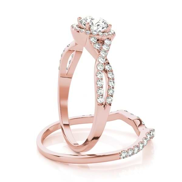 Monogram Infini Engagement Ring, Pink Gold And Diamonds